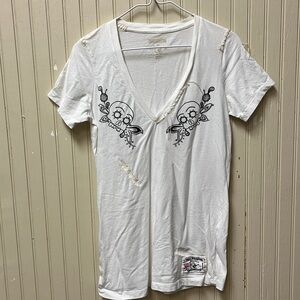 Women’s True Religion T-Shirt SZ 3  Whimsy Goth Grunge Unique